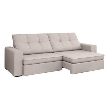 Imagem de Sofá 5 Lugares Retrátil e Reclinável Flexforma Versalhes Veludo Marfim 290 cm