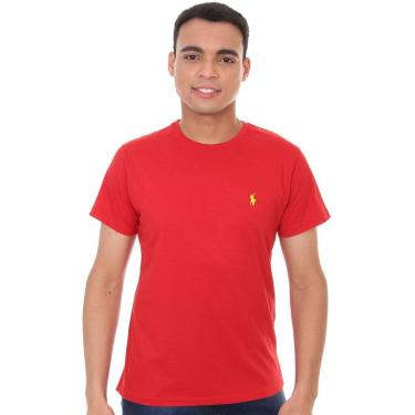 Imagem de Camiseta Ralph Lauren Masculina Custom Fit Yellow Icon Vermelha-Masculino
