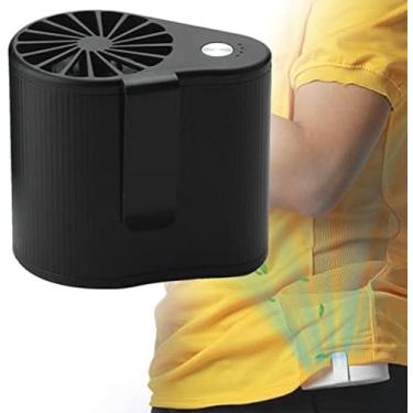 Imagem de Ventilador pendurado na cintura de 2500 Ma Mini fluxo de ar super potente terno de ar condicionado portátil Bateria recarregável com configuração de 3 velocidades, para esportes ao ar livre