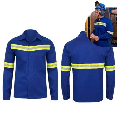 Imagem de Conjunto Uniforme EPI Faixa Refletiva Nr10 Segurança do Trabalho Construção Mecanico Eletricista Obra Serviço