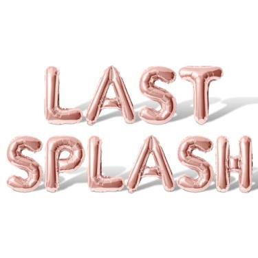 Imagem de Letter Balloons - LAST SPLASH 16" Inch Alphabet Letters Foil Mylar Balloon Bachelorette or Bachelor Party Banner (Rose Gold)