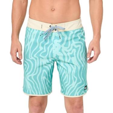 Imagem de Quiksilver Bermuda de banho masculina padrão Surfsilk Scallop 19, Limpet Shell 241, 30