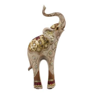 Imagem de Elefante Enfeite Decoração Sala Tromba Levantada - 28 Cm