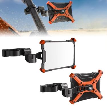 Imagem de KEMIMOTO Espelhos laterais UTV de alumínio para barra de gaiola de rolo de 4,2 a 5 cm compatível com Polaris RZR Can Am Maverick Side by Side Talon Teryx Mule SXS Espelho retrovisor lateral laranja