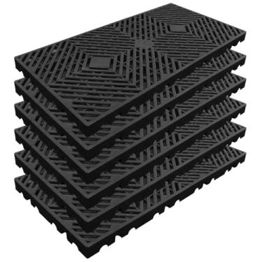 Imagem de Paletes de plástico, palete de piso impermeável leve à prova de umidade, almofada de armazenamento de ventilação de grade respirável, aplicável a ambientes internos e externos, garagens, cozinha,