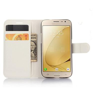 Imagem de Capa para Samsung Galaxy J2 Pro – Capa carteira flip de couro PU para Samsung Galaxy J2 Pro, capa de proteção de telefone estilo empresarial, capa com [compartimentos para dinheiro e cartão] (JFC8-4)