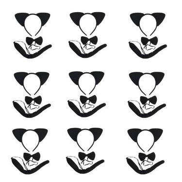 Imagem de 12 Kits Diabinha Chifre + Gravata + Rabinho Carnaval Fantasia Halloween Preto