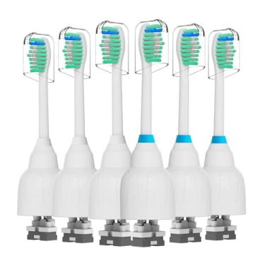 Imagem de Cabeças de escova de dentes de substituição compatíveis com Philips Sonicare HX7022 HX7023 E-Series - Cabeças de escova para escova de dentes elétrica Essence, 6 pacotes