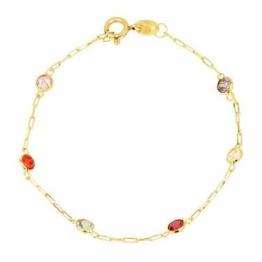 Imagem de Pulseira Ouro 18k Com Pedras Coloridas - DR Joias