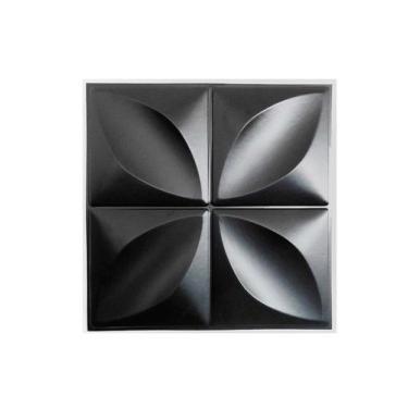 Imagem de Placa Preta PVC 25x25cm 3D Decorativa Autocolante Revestimento Plástic
