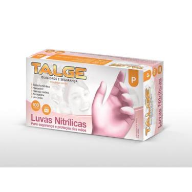 Imagem de Luva de Nitrilo Rosa M sem pó Talge cartucho 100 unid, Latex