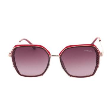 Imagem de Óculos de Sol Coonecta X3513 Feminino Quadrado em Acetato, Vermelho