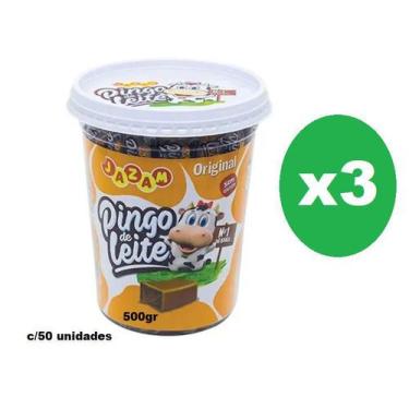 Imagem de 3 Potes Pingo De Leite Jazam Original 500g C/ 50 Unidades
