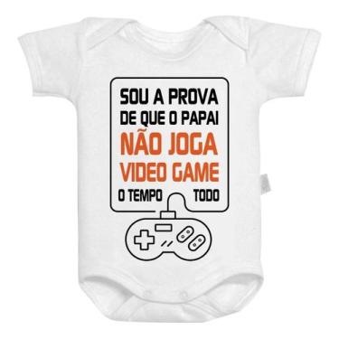 Imagem de Body Baby Branco Poliéster Lembrancinha Papai Gamer - GMH Prod. Serv. 