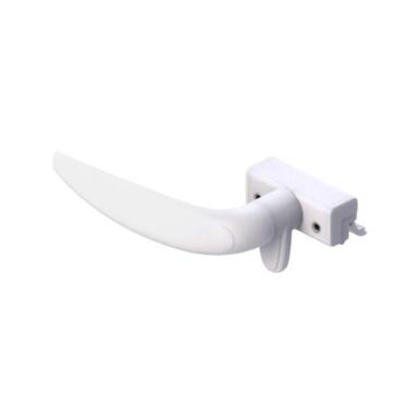 Imagem de Fecho para Janela de Alavanca com Baguete Branco Alumiconte FEC600EEBC