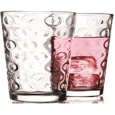 Imagem de Copos Circleware para beber suco, conjunto de 4 peças, copo de base pesada para bebidas, copo de chá gelado, vidro para entretenimento em casa e cozinha para água, leite, cerveja, decoração de bar de uísque, 200 ml, transparente