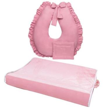 Imagem de Kit Trocador Anatomico Comoda e Almofada Amamentação para Bebe - Zan B