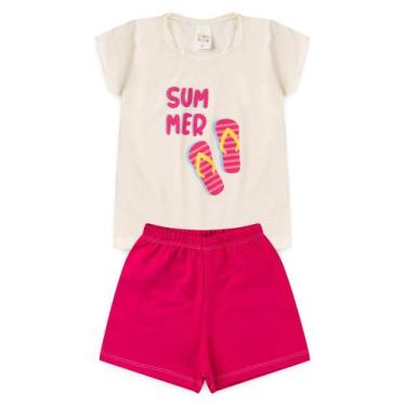 Imagem de Conjunto para meninas verão estampa chinelo off white - Scott Kids, 3