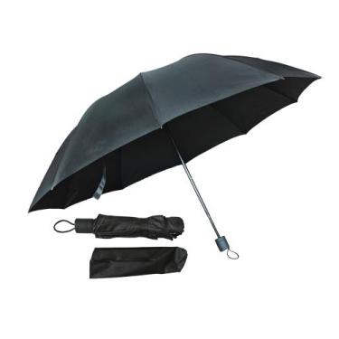 Imagem de Guarda Chuva Preto Reforçado Grande Contra Vento Cabe Na Bolsa - HHW, 