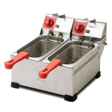 Imagem de Fritadeira Elétrica Profissional 2 Cubas 8 Litros Marchesoni, 220V