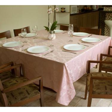 Imagem de Toalha de Mesa Jacquard Quadrada 8 Lugares Mesa Grande Jantar Decoraçã