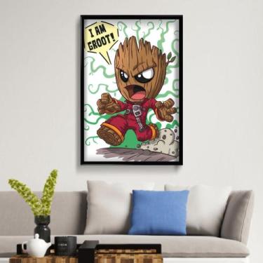 Imagem de Quadro Decorativo Baby Groot 50x70 cm Placa Decorativa em MDF para Dec
