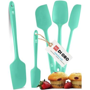 Imagem de DI ORO - Conjunto de 5 Peças de Espátulas de Hortelã - Silicone Resistente ao Calor e Sem BPA - Para Panelas Antiaderentes