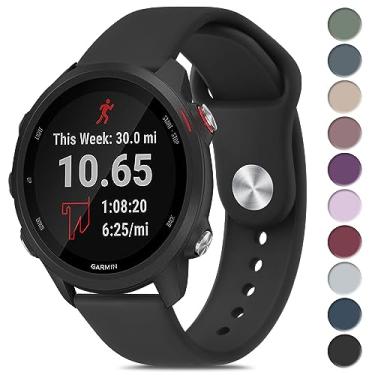 Imagem de Meliya Pulseira de substituição para Garmin Forerunner 245/55, 20 mm para Venu 2 Plus/Venu Sq/Vivoactive 3/Vivomove HR/Forerunner 645/245 Music (preta)