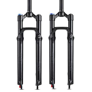 Imagem de BOLANY Garfo de suspensão de bicicleta de 27,5/73.7 cm, suportes de 34 mm, direção reta sem rosca de 120 mm, garfo pneumático MTB de viagem com ajuste de rebote de amortecimento (manual, 69,8 cm)