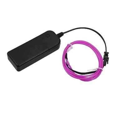 Imagem de X AUTOHAUX Faixa de fio EL neon de 1 metro/0,9 m Faixa roxa para decoração de interiores de carros
