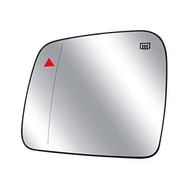 Imagem de Vidro do espelho lateral do motorista aquecido com detecção de ponto cego e aquecimento elétrico adequado para Jeep Grand Cherokee Dodge Durango 2011-2021, lente retrovisor esquerdo com suporte