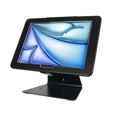 Imagem de DDSHOW Suporte de quiosque de segurança antifurto para mesa para iPad Air (M2) 2024 de 11 polegadas, com trava e chave, flip e design horizontal ou vertical de rotação de 360° (preto)