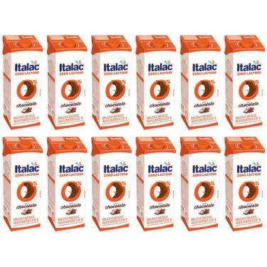 Imagem de Bebida Láctea UHT Italac Zero Lactose Chocolate - 1L 12 Unidades