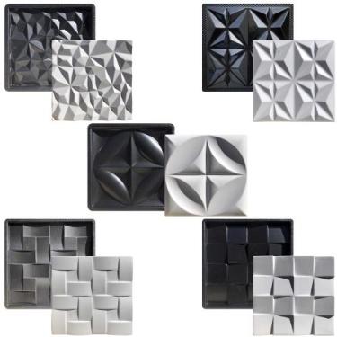 Imagem de Kit 5 Formas 3D Gesso e Cimento ABS Grandes - Xmoldes Formas 3D