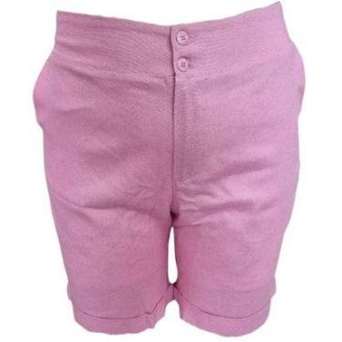 Imagem de Bermuda Social Feminina de Linho com Elástico no Cós Plus Size Raio de Luz-Feminino