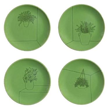 Imagem de Jogo de Pratos de Sobremesa Rita Lobo Porto Brasil Ervas 4Un, Combinaç