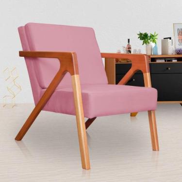 Imagem de Poltrona Monalisa Suede Rosa - Vallisa Decor