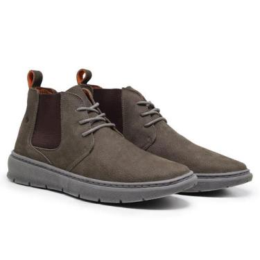 Imagem de Bota Masculina Cano Curto Couro Cadarço Moderna Casual - Mila Marques,