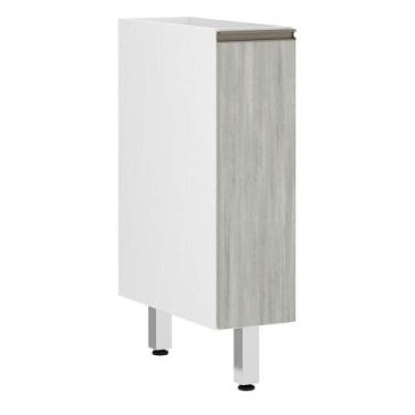 Imagem de Balcão Sem Tampo 20cm Branco Com Concreto - LUCIANE