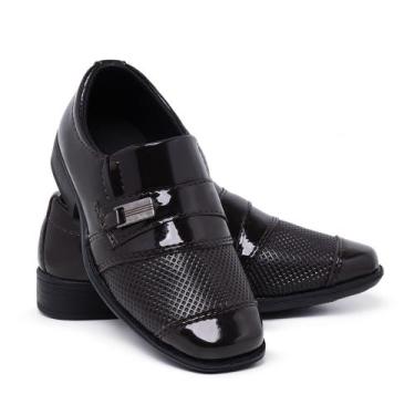 Imagem de Sapato social Oxford infantil Casual Masculino em Verniz material sint