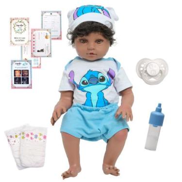 Imagem de Bebê Reborn Menino Negro 46cm Com Enxoval Lindos Itens - Cegonha Rebor