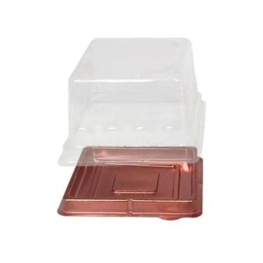 Imagem de Mini cake box quadrada rosé gold c/ 10un flip