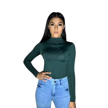 Imagem de Bory para ensaio gestante liso moda feminina manga longa gola alta sup