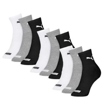 Imagem de Kit 9 Pares Meia Esportiva Masculina Sport Cano Médio Modelo Em Algodã
