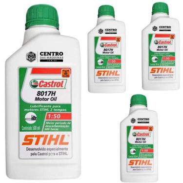 Imagem de KIT Com 4 Unidades de Óleo 2 Tempos Castrol Stihl 500ml Lubrificante d