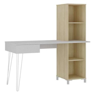 Imagem de Mesa Escrivaninha com Estante Orizon A06 Terrazza/Carvalho - Mpozenato