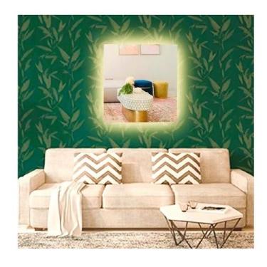 Imagem de Espelho lapidado bisotê iluminado com LED quente - 40x40cm - Woodglass