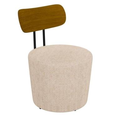 Imagem de Poltrona Decorativa para Sala de Estar Redonda 53cm Le Moon M22 Linho 