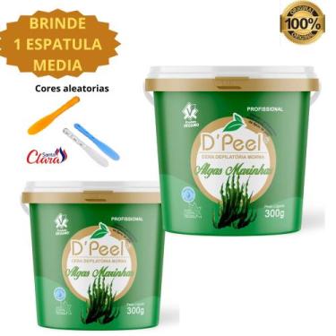 Imagem de Kit 2 Cera Depilação Profissional Dpeel Pote 300 Gramas + 1 Espátula A