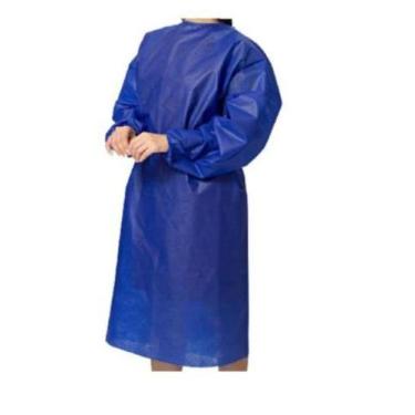 Imagem de Kit 10 Avental descartável TNT, m/L 40GR, Azul com Elátisco nos Punhos